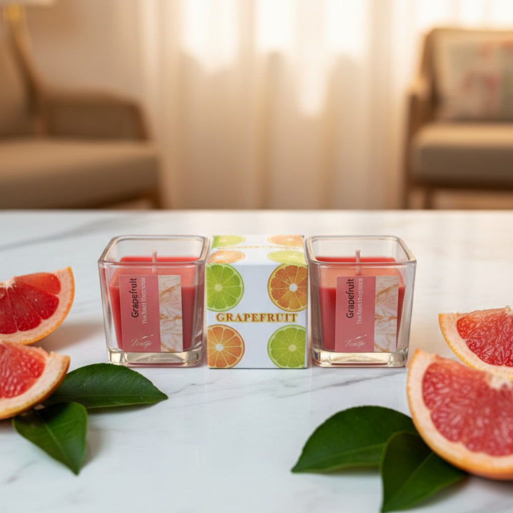 Luxury Scented Candle 2 pcs Set – Aromatherapy Glass Jar Candles for Home Decor