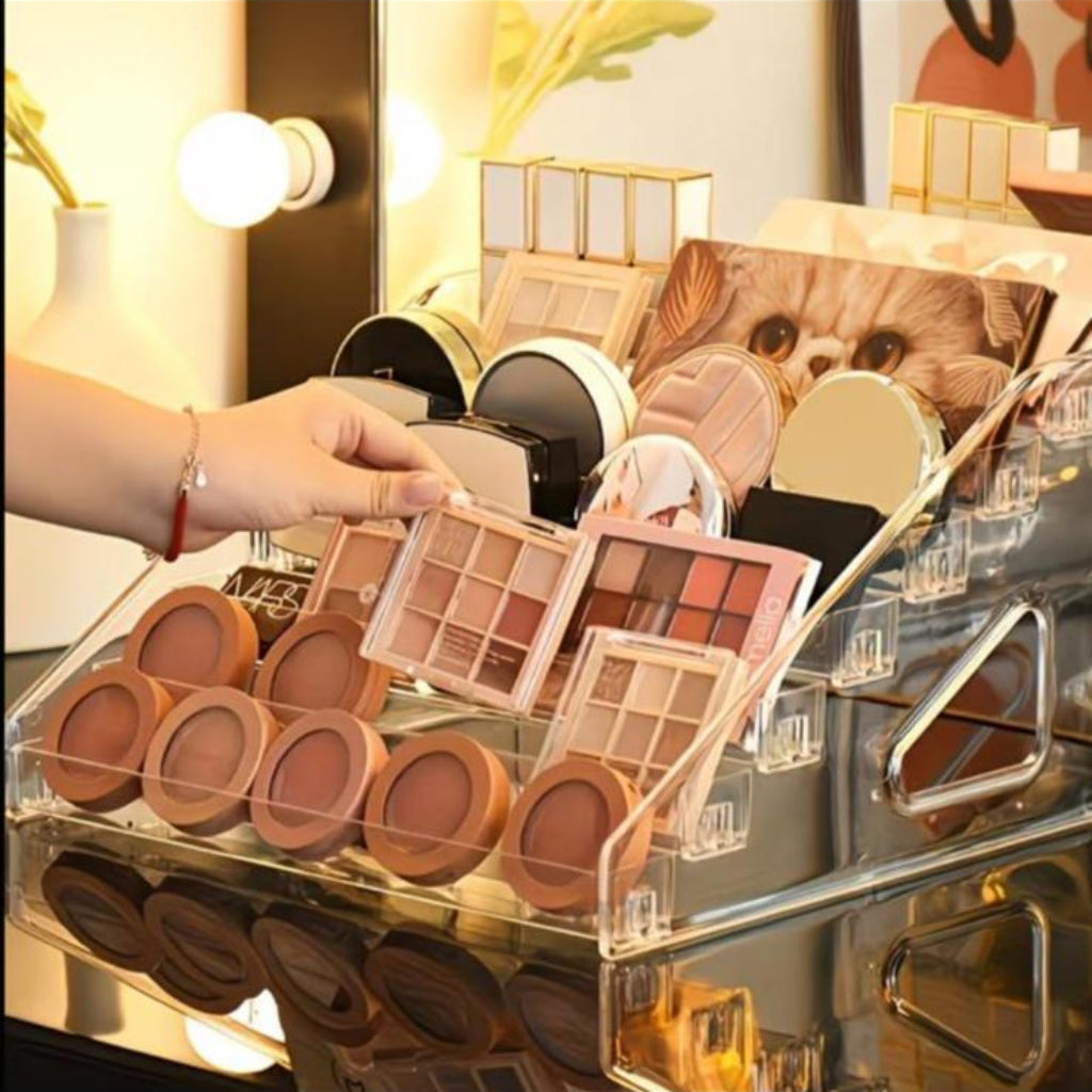 7-Layer Acrylic Display Stand – Clear Tiered Organizer Rack for Cosmetics, Nail Polish, Perfumes & Collectibles