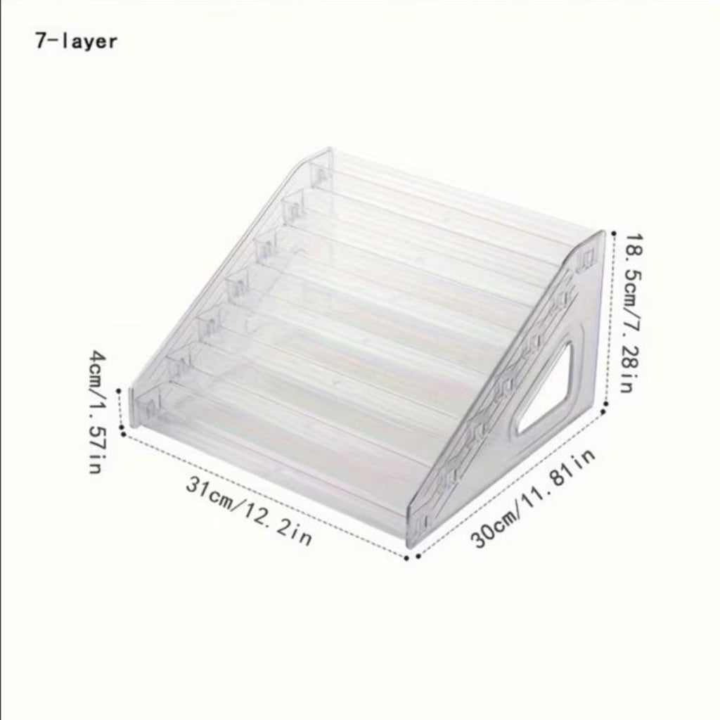 7-Layer Acrylic Display Stand – Clear Tiered Organizer Rack for Cosmetics, Nail Polish, Perfumes & Collectibles