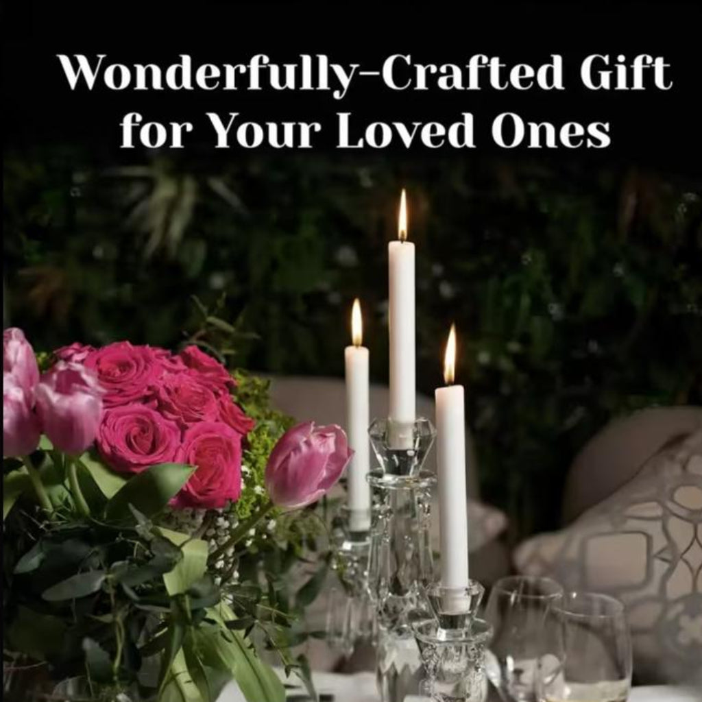 White Long Taper Candles – Unscented Smokeless Candles