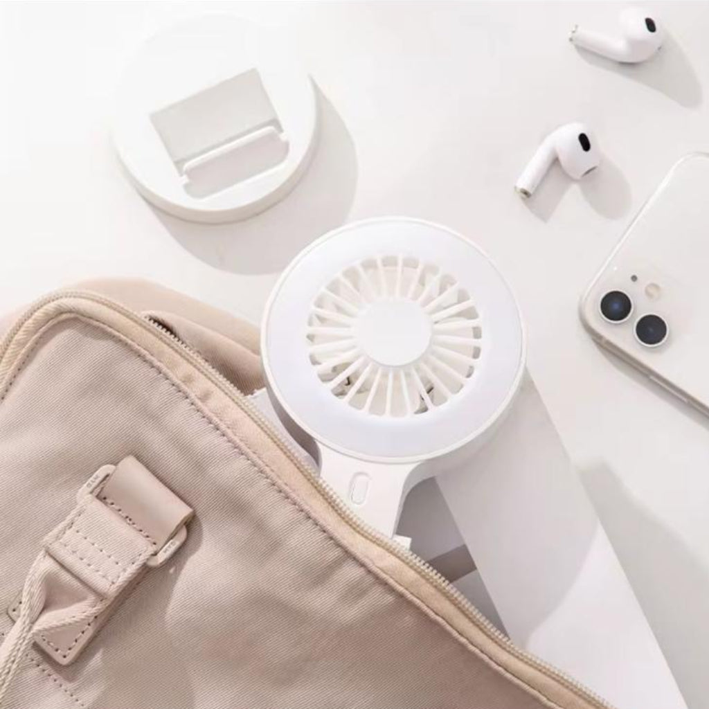 Portable Mini USB Rechargeable Pocket Fan with LED Fill Light