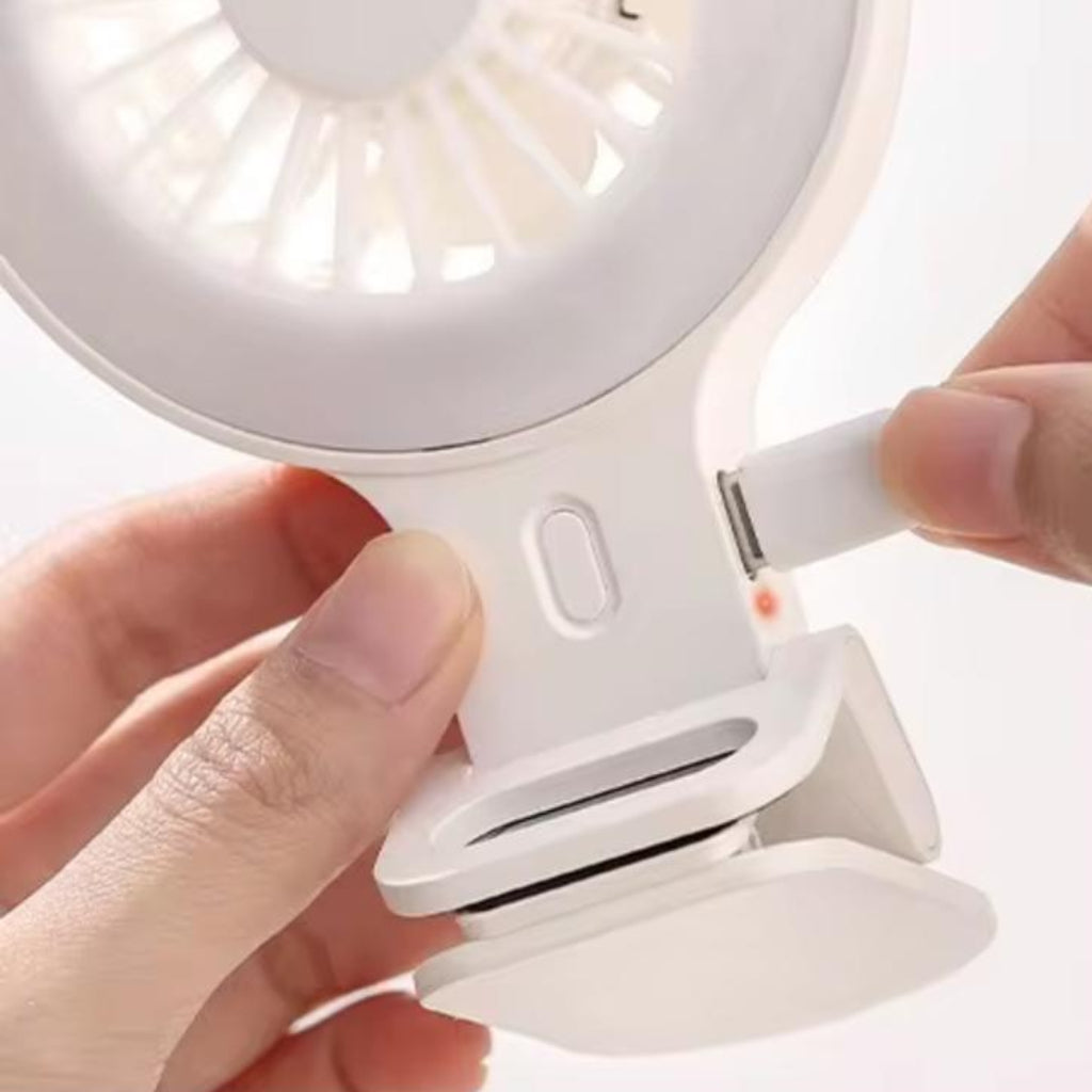Portable Mini USB Rechargeable Pocket Fan with LED Fill Light