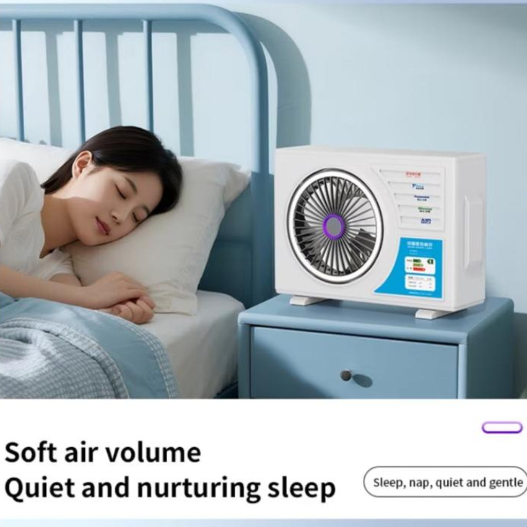5-Speed Portable Air Conditioner Fan with 3-Level LED Light – Desktop Cooling & Air Circulation Fan for Home and Office