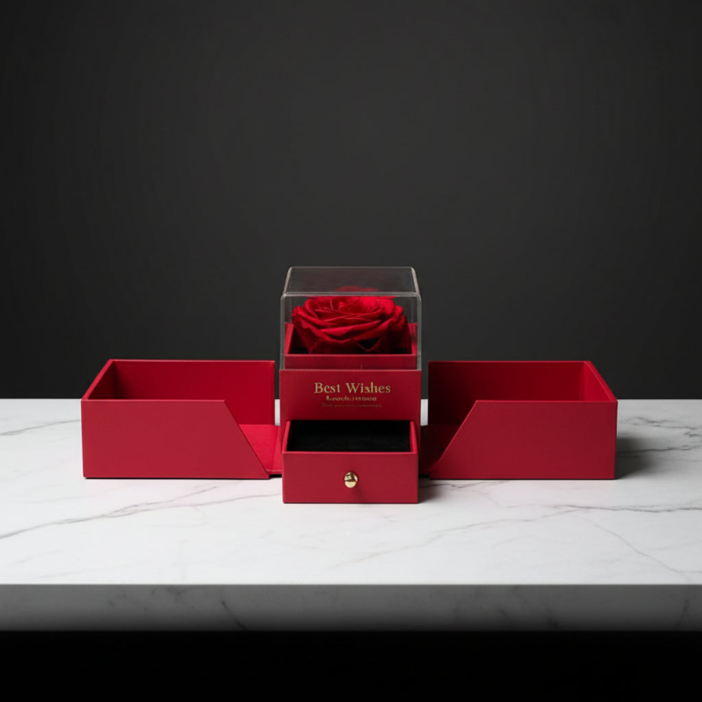 Eternal Red Rose Gift Box – Romantic Openable Storage Box for Women, Anniversary, Birthday & Wedding Gifts