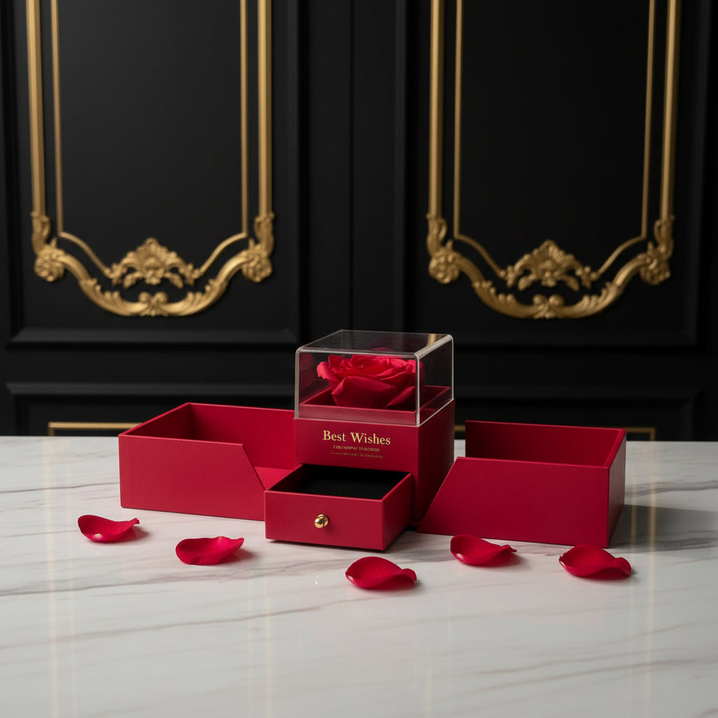 Eternal Red Rose Gift Box – Romantic Openable Storage Box for Women, Anniversary, Birthday & Wedding Gifts