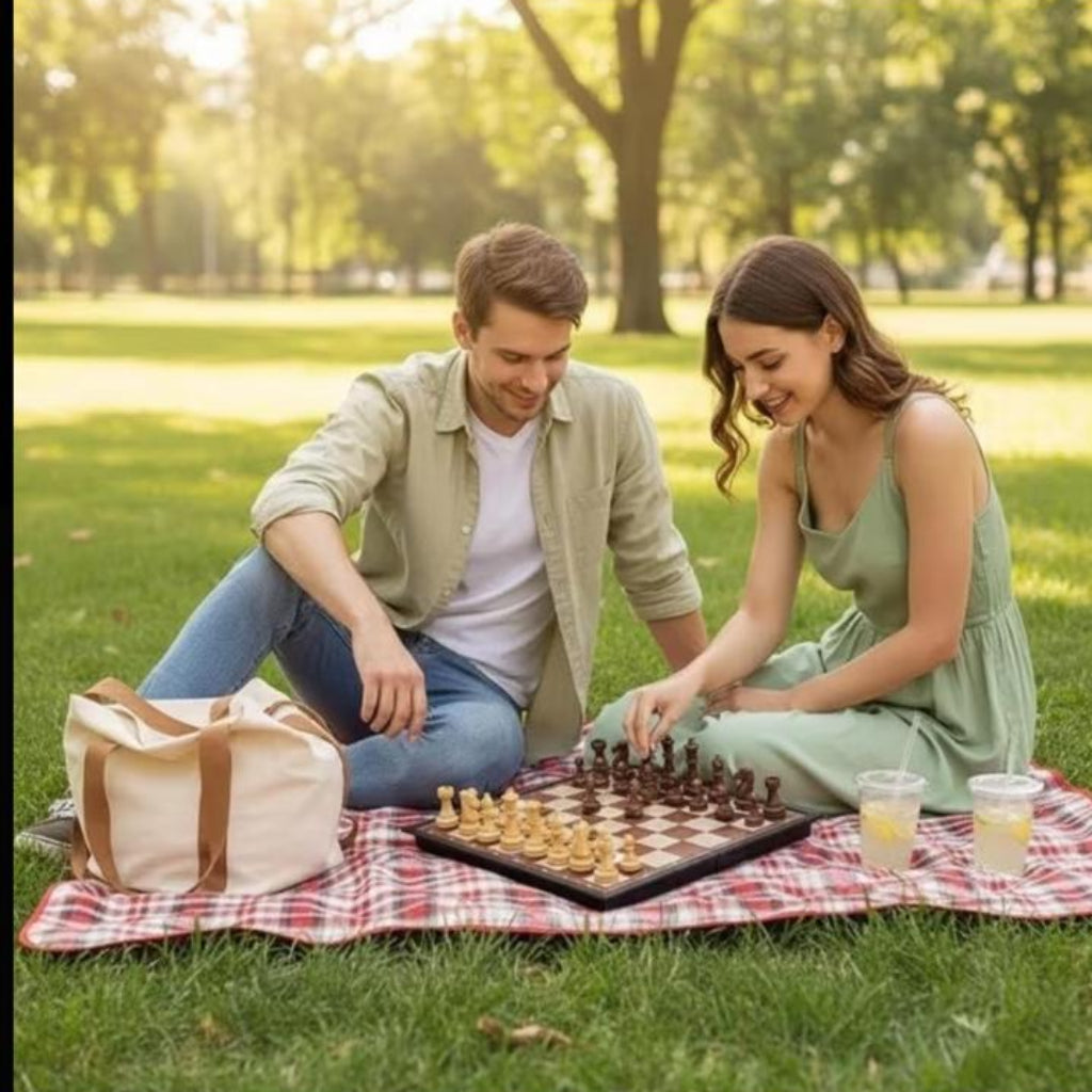 Classic Chess Board Game Set – Portable Strategy Board Game with Folding Chessboard for Kids & Adults