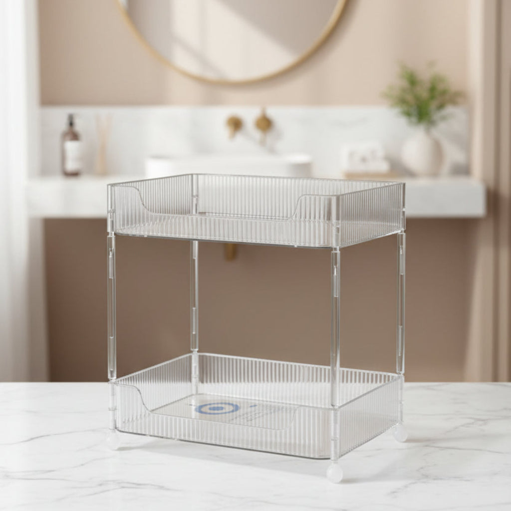 2-Layer Makeup Storage Box – Portable Cosmetic Organizer