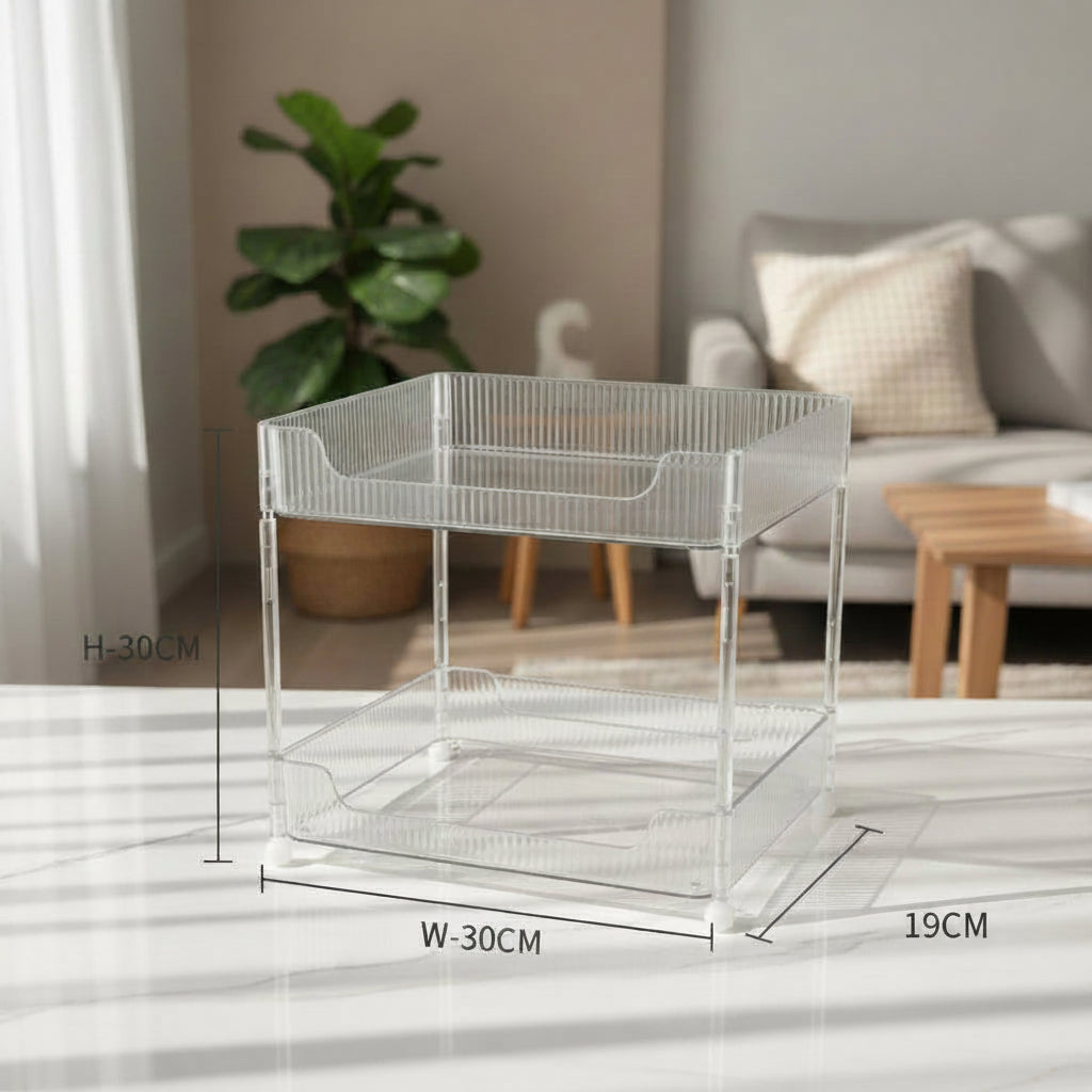 2-Layer Makeup Storage Box – Portable Cosmetic Organizer