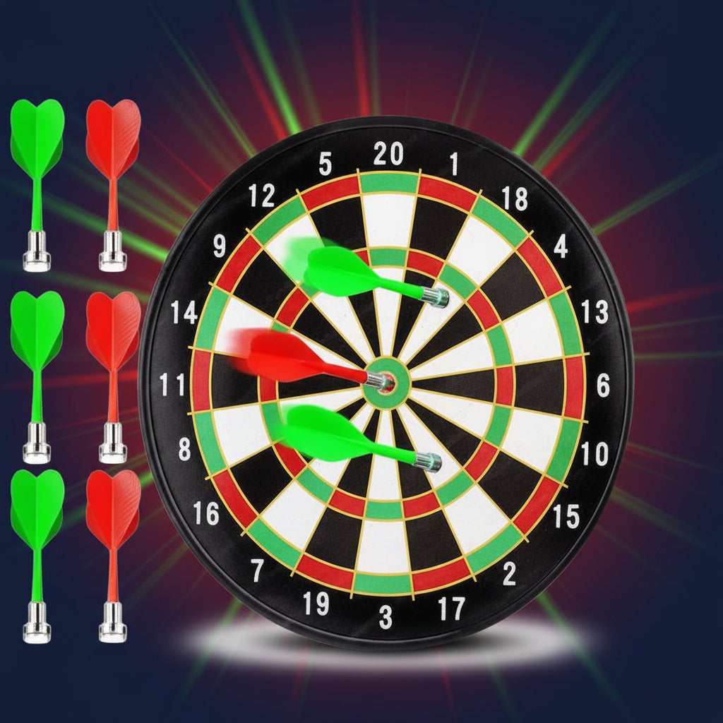 Magnetic Dart Board Game Set with 6 Safe Magnetic Darts – Indoor Family Fun Toy