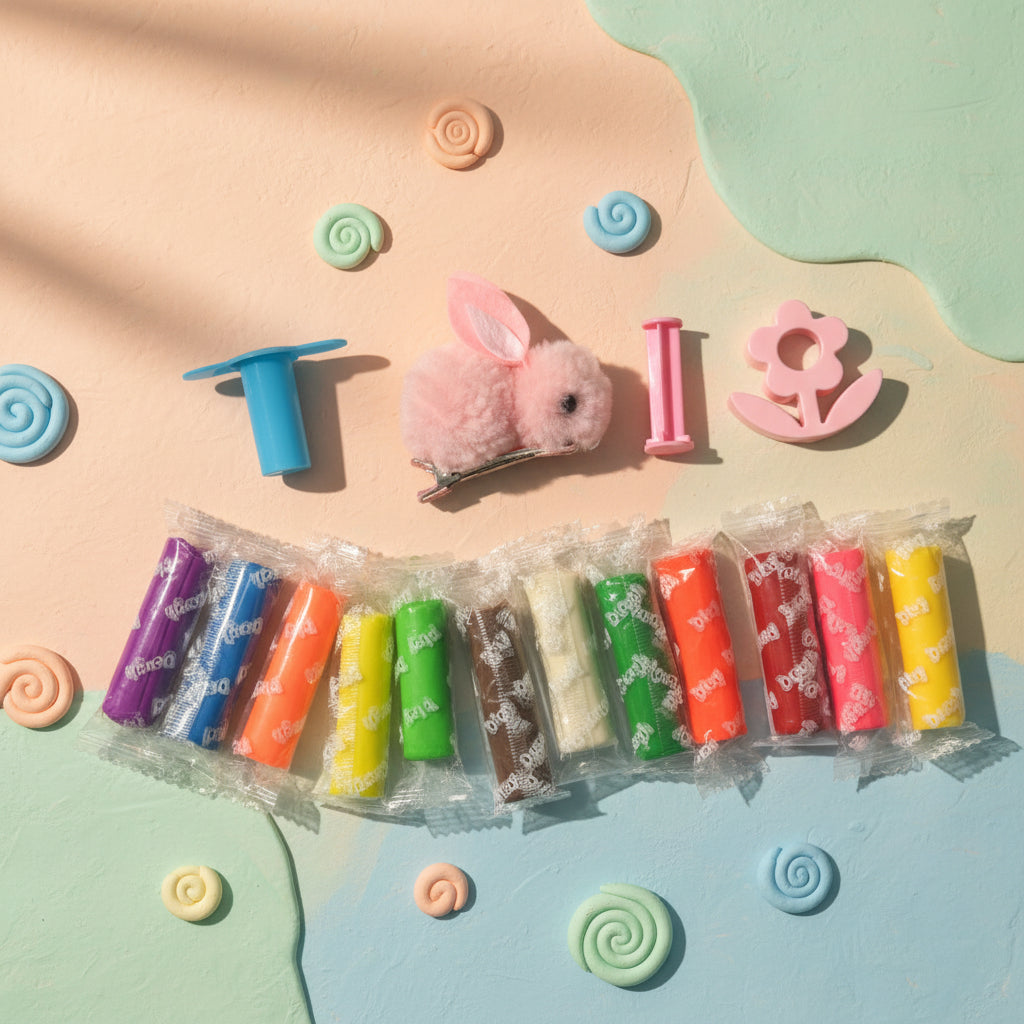 12 Colors Modeling Clay Set – Soft DIY Creative Clay for Kids