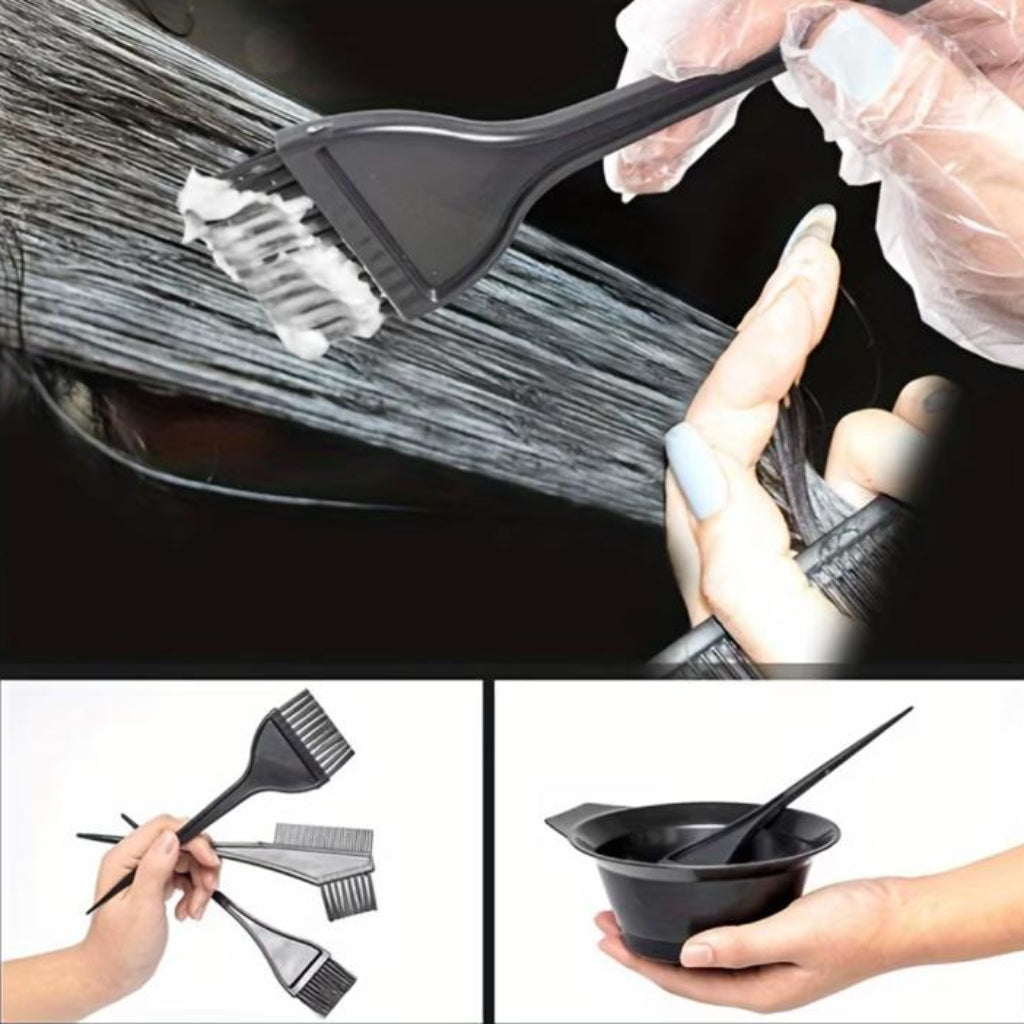 Professional Hair Dyeing Kit Set – Comb, Brush & Mixing Bowl for DIY Hair Coloring