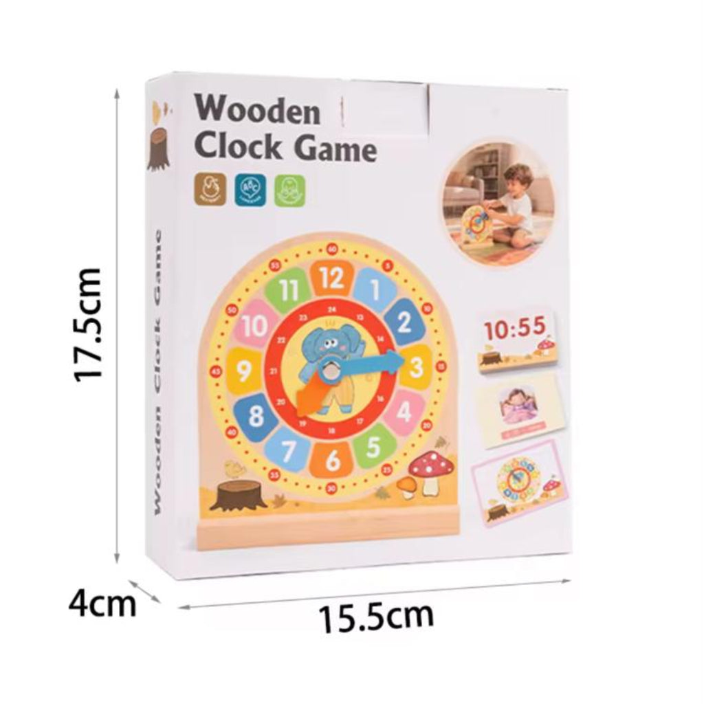 Wooden Learning Clock for Kids – Time Telling Educational Toy for Toddlers & Kindergarten