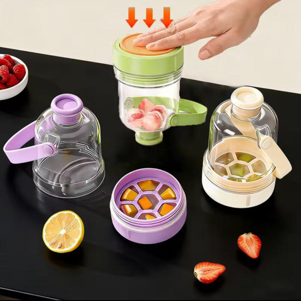 2-in-1 Ice Maker Cup – Portable Ice Tray & Water Bottle with One-Touch Ice Release