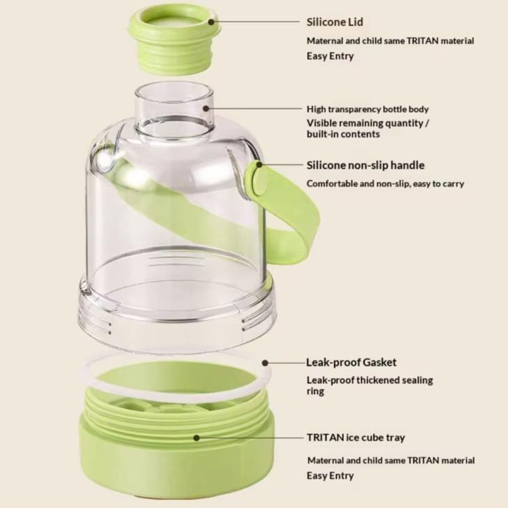 2-in-1 Ice Maker Cup – Portable Ice Tray & Water Bottle with One-Touch Ice Release