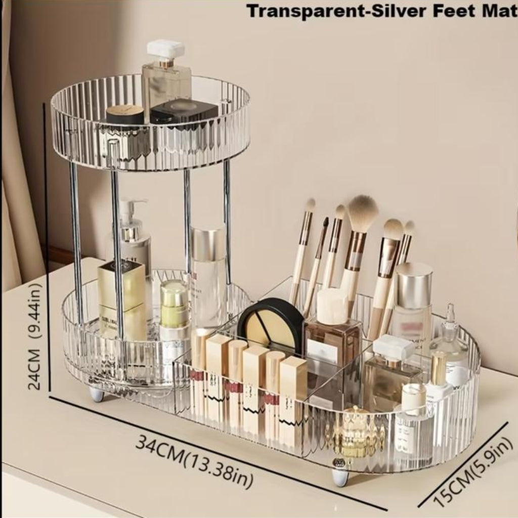 2-Layer Makeup Organizer Rack – Cosmetic Storage Shelf for Vanity, Bathroom & Bedroom