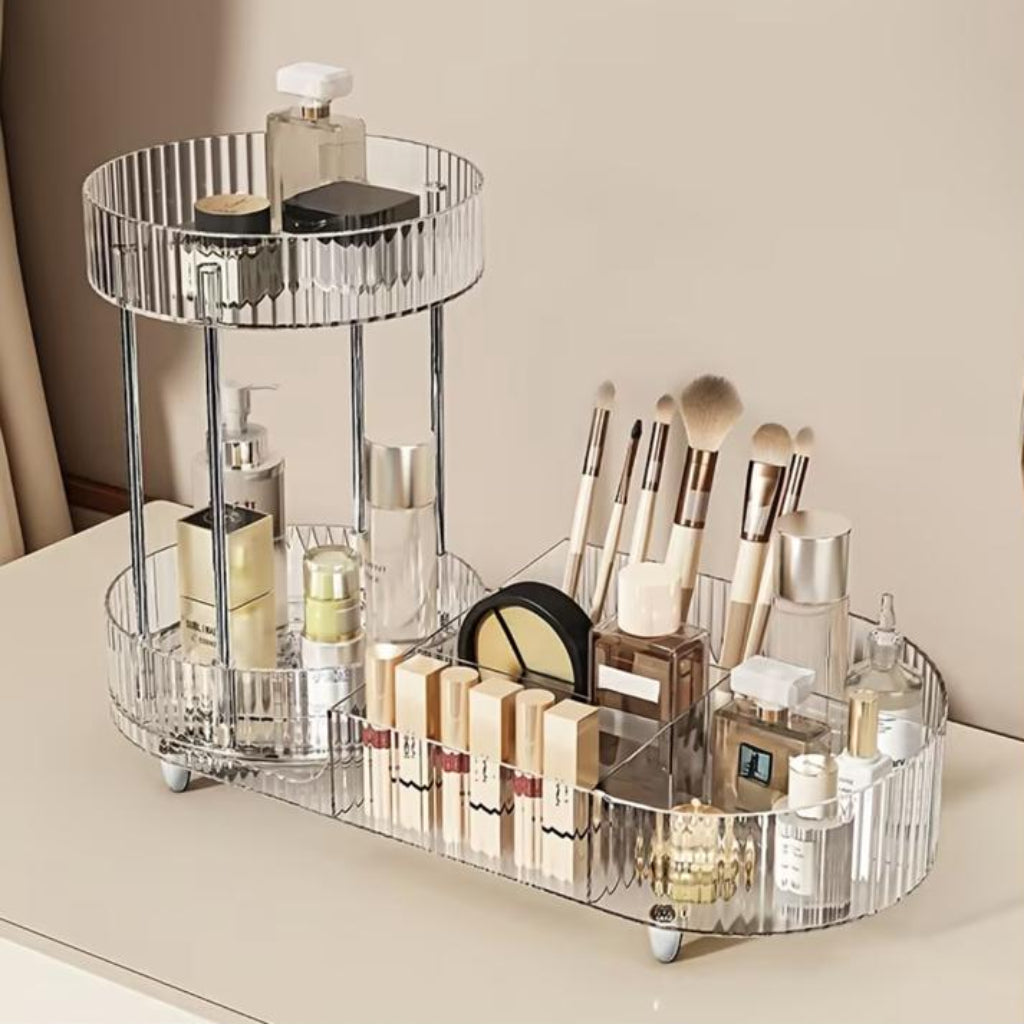 2-Layer Makeup Organizer Rack – Cosmetic Storage Shelf for Vanity, Bathroom & Bedroom