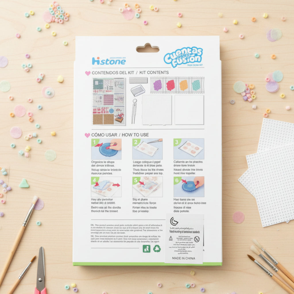 Hstone Educational Art "Cuentas para Fusión" Fuse Bead Kit – 14000+ Pcs, 2.6mm Mini Beads, 3D Pet Room Craft Set