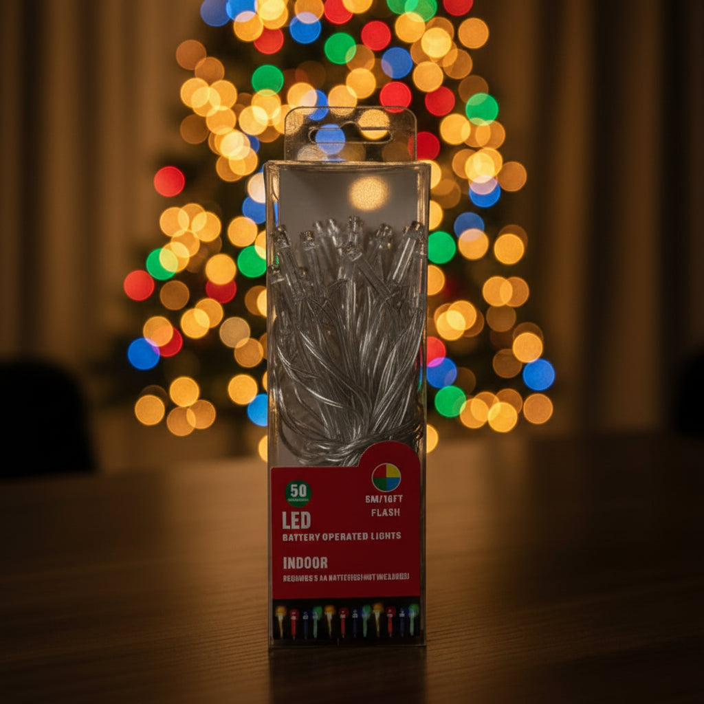 50 LED Color String Lights 5M – Battery Powered Fairy Lights