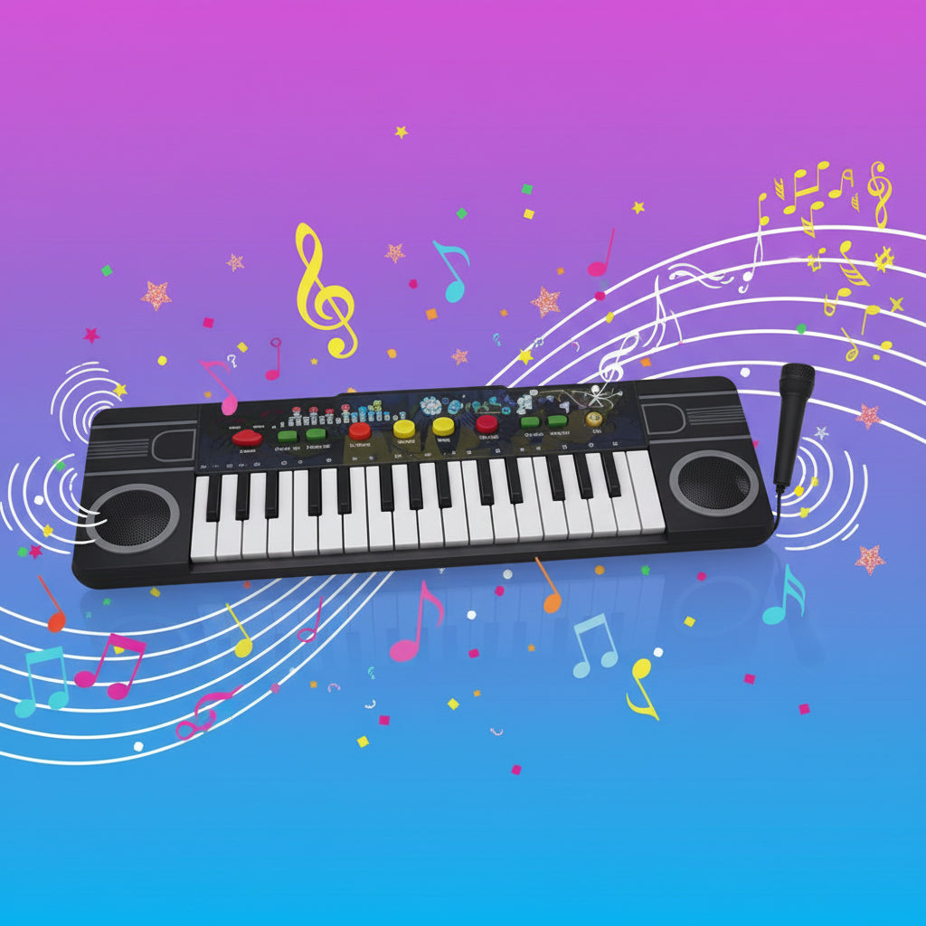 32-Key Kids Electronic Organ Keyboard with Microphone – Educational Musical Toy for Toddlers & Children