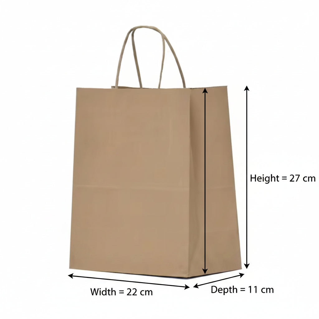 12 PCS Kraft Paper Gift Bags with Handles – Reusable Shopping & Packaging Bags