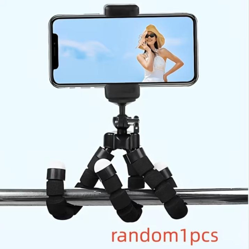 Random Color Octopus Phone Mount – Bluetooth Selfie Stick & Flexible Tripod Stand
