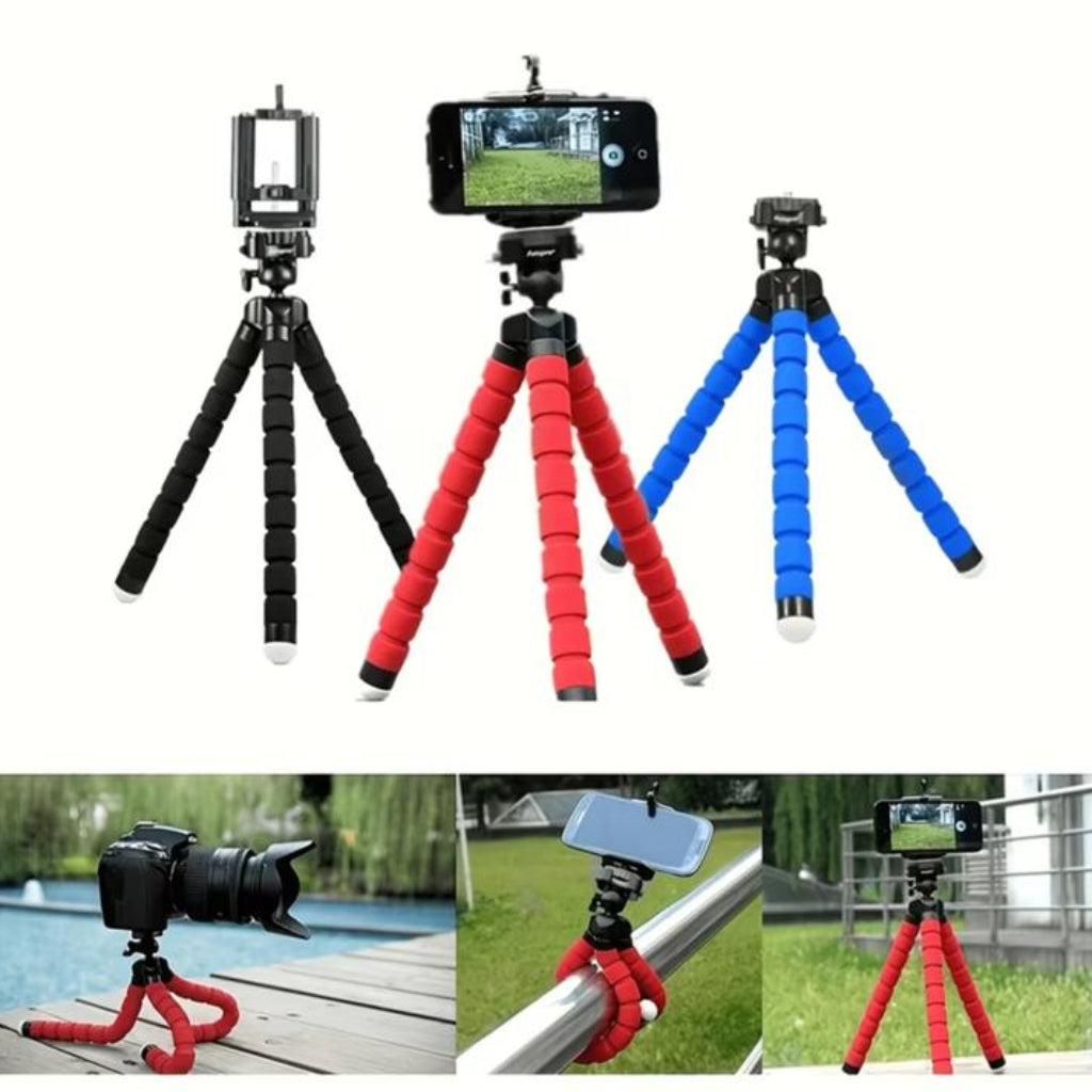 Random Color Octopus Phone Mount – Bluetooth Selfie Stick & Flexible Tripod Stand