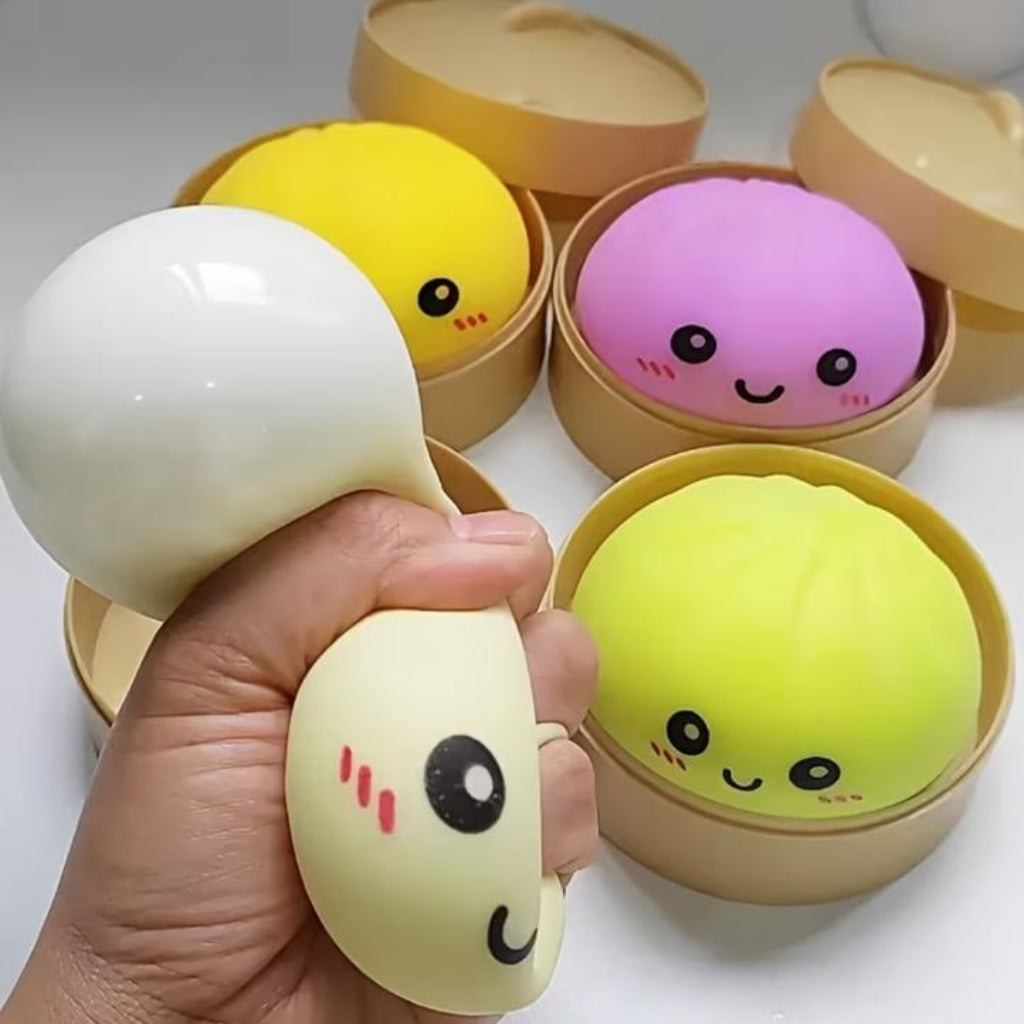 Cute Squishy Dumpling Sensory Toy – Soft Stress Relief Squeeze Toy