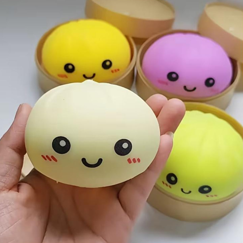 Cute Squishy Dumpling Sensory Toy – Soft Stress Relief Squeeze Toy
