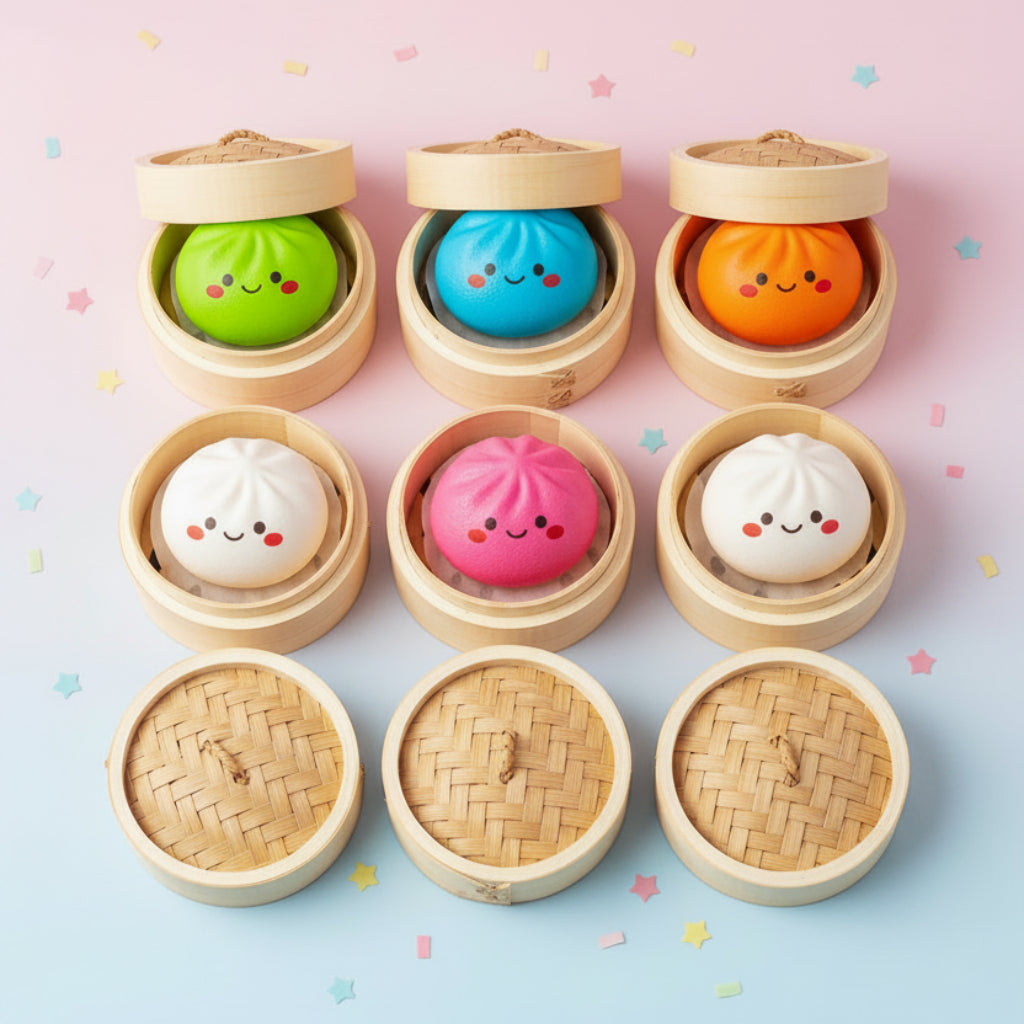Cute Squishy Dumpling Sensory Toy – Soft Stress Relief Squeeze Toy