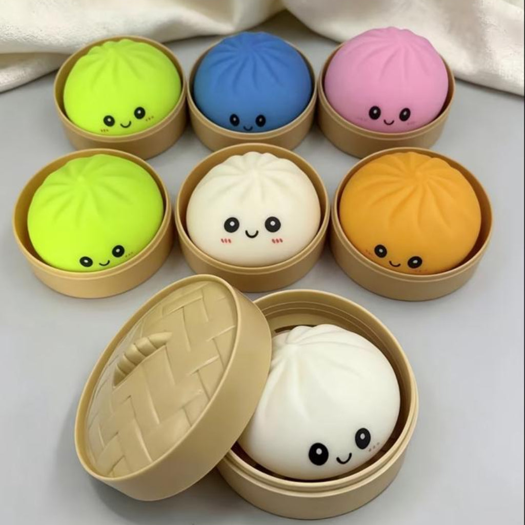 Cute Squishy Dumpling Sensory Toy – Soft Stress Relief Squeeze Toy