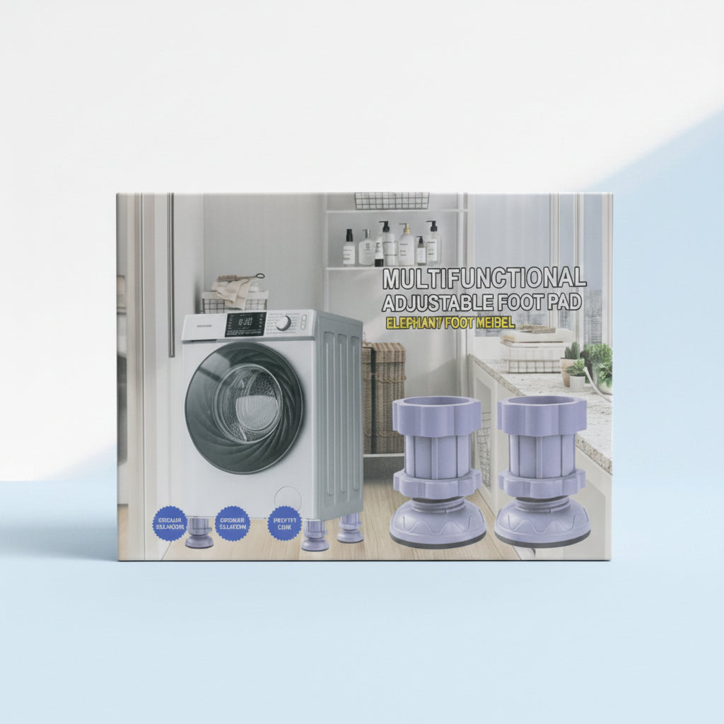 Multifunctional Adjustable Washing Machine & Refrigerator Anti-Vibration Foot Pads (4 PCS Set)