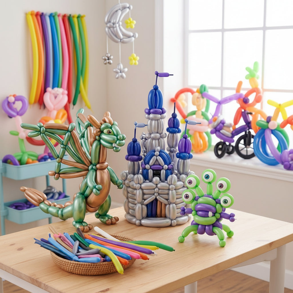 Professional Modelling Balloons – 100-Piece Multi-Color Latex Twisting Balloons