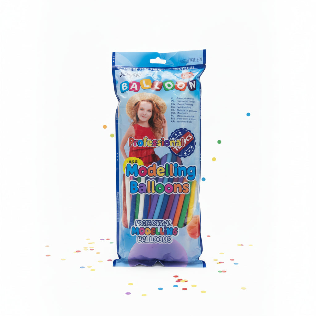 Professional Modelling Balloons – 100-Piece Multi-Color Latex Twisting Balloons