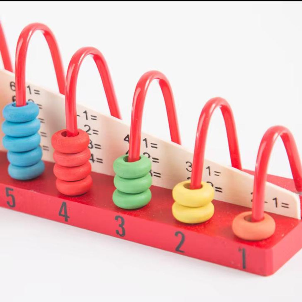 Wooden Calculation Shelf – 4-in-1 Educational Math Toy with Colorful Counting Beads