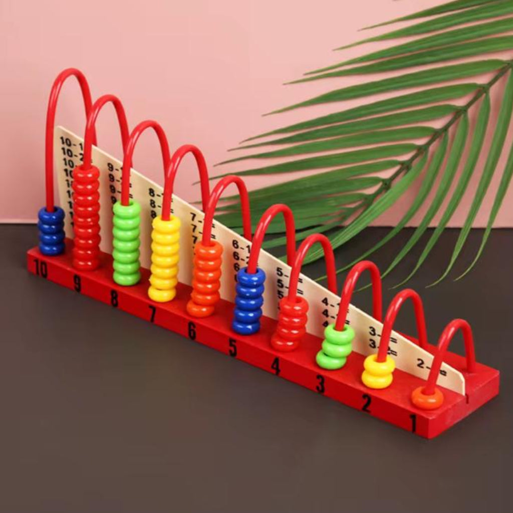 Wooden Calculation Shelf – 4-in-1 Educational Math Toy with Colorful Counting Beads