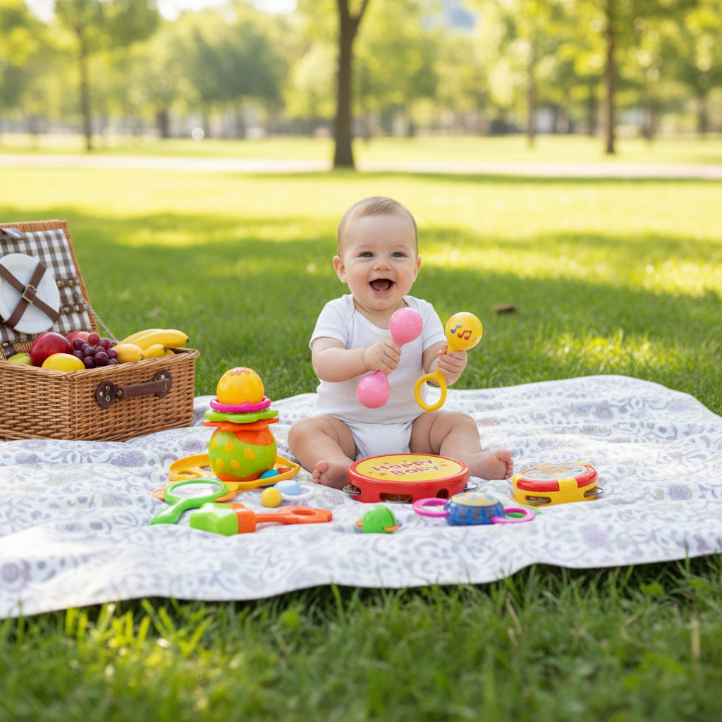 Baby Rattle & Teether Toy Set – Colorful Sensory Toys for Babies 3 Months+