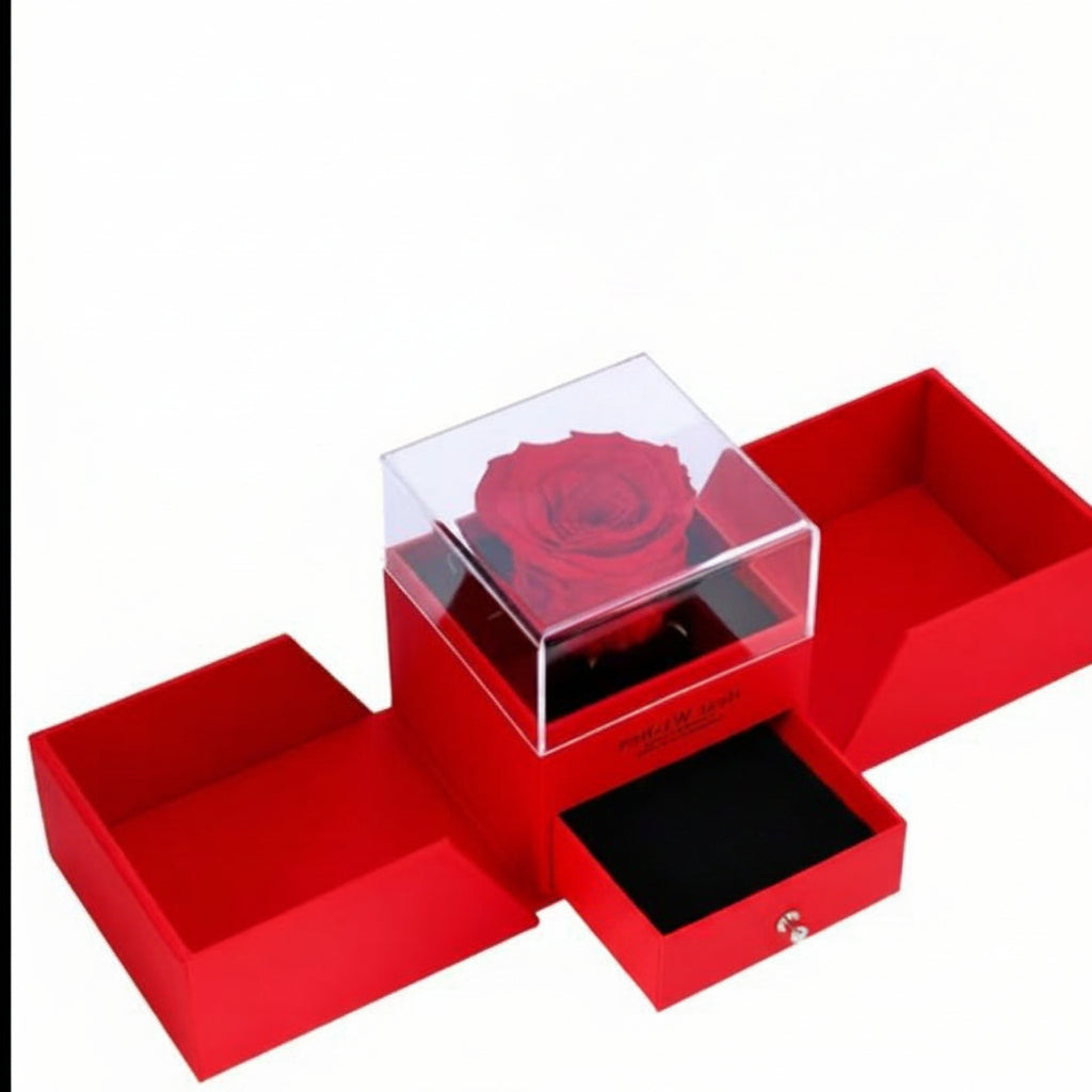 Eternal Red Rose Gift Box – Romantic Openable Storage Box for Women, Anniversary, Birthday & Wedding Gifts