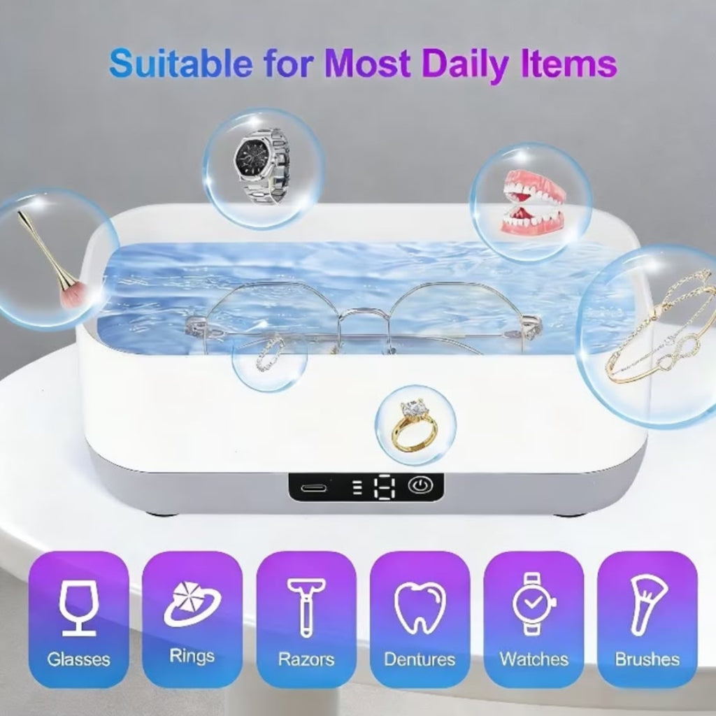 Eyeglass & Cosmetic Brush Cleaner | 3 Cleaning Modes with LED Touch Panel