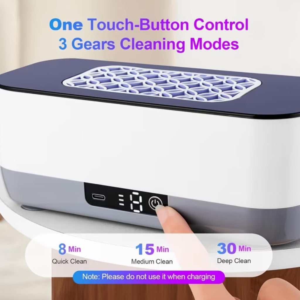 Eyeglass & Cosmetic Brush Cleaner | 3 Cleaning Modes with LED Touch Panel