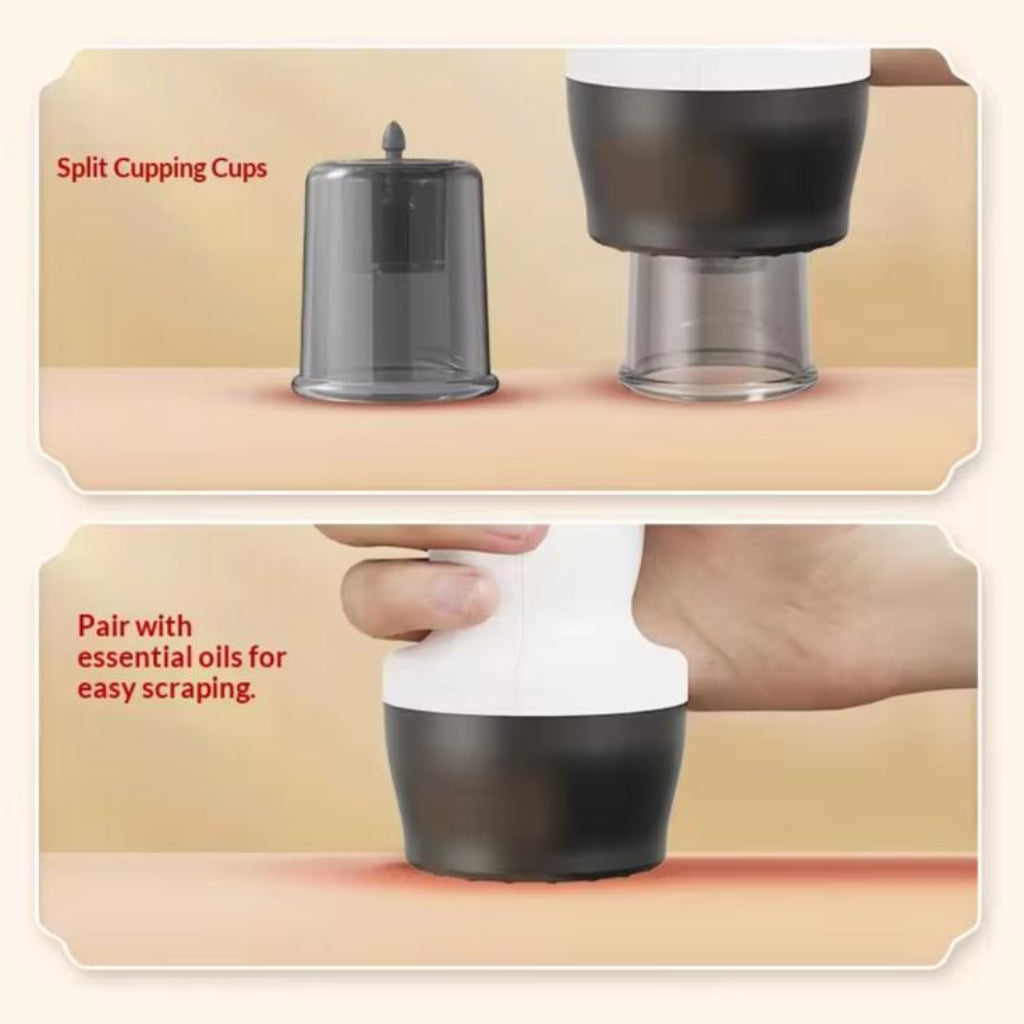 Electric Cupping & Scraping Therapy Device with Suction & Retention Modes