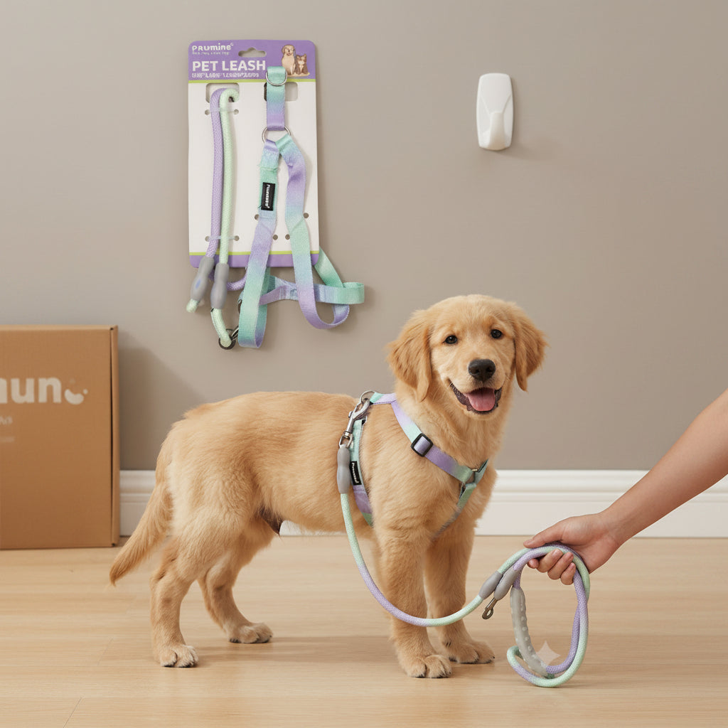Gradient Pet Leash & Harness Set – Adjustable Walking Set for Dogs & Cats (1.2M)
