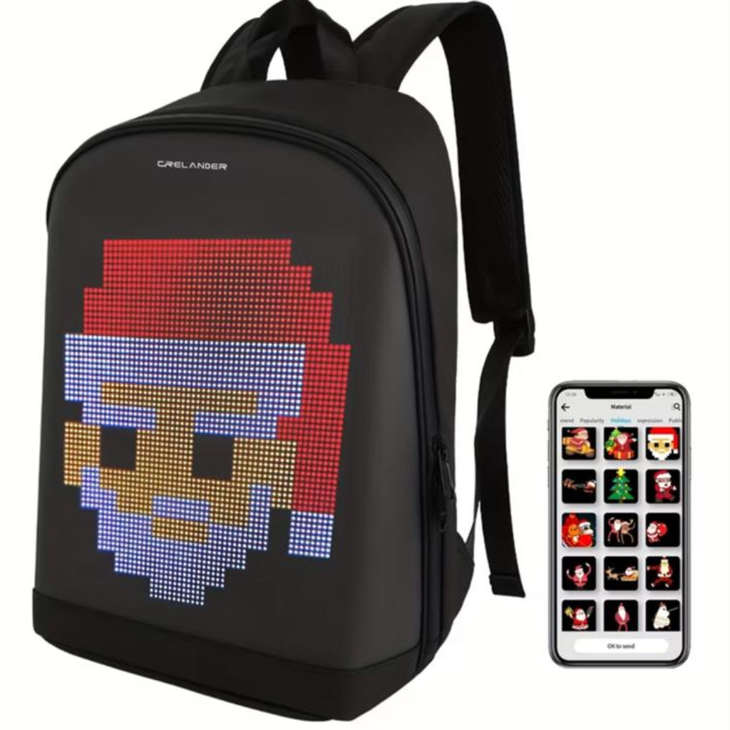 LED Display Smart Backpack – DIY Programmable LED Screen, Business Advertising & Motorcycle Travel Backpack