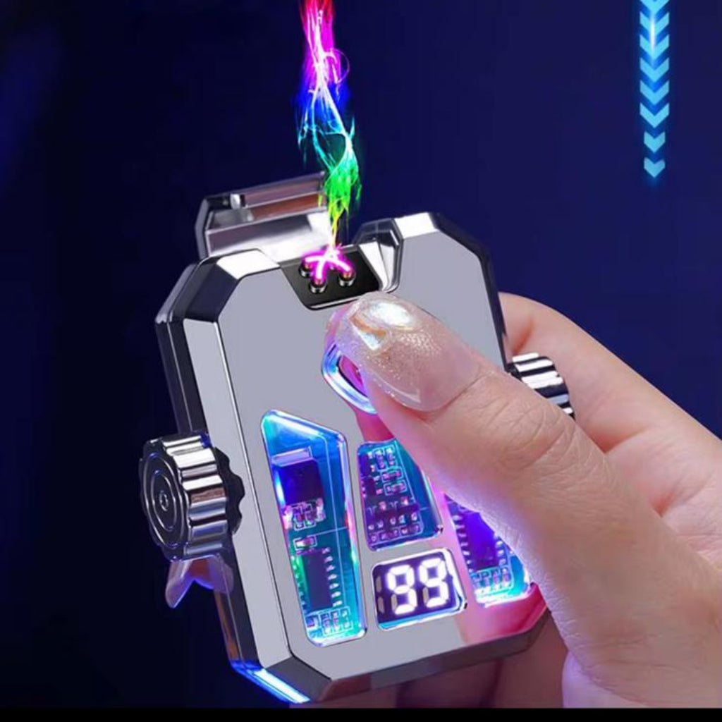 Rechargeable Double Arc Gyro Lighter with COB LED Light