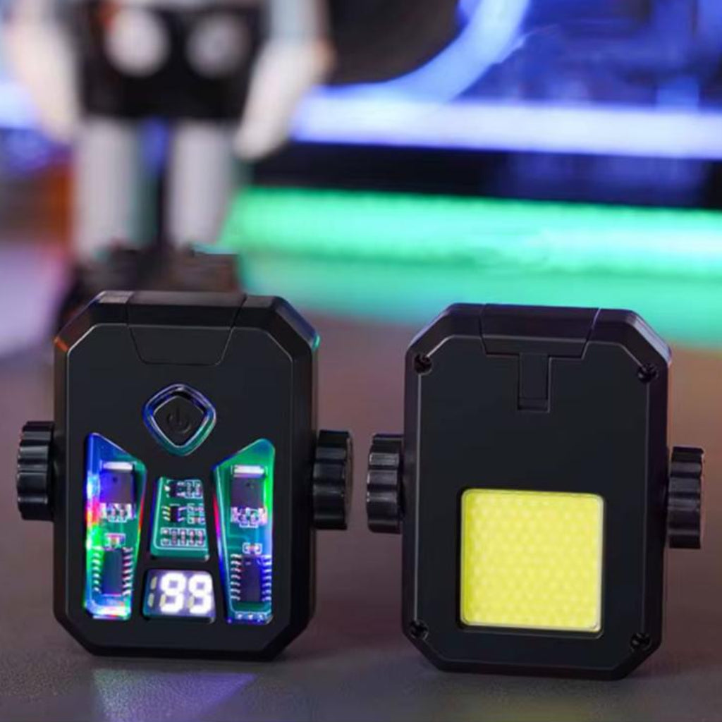 Rechargeable Double Arc Gyro Lighter with COB LED Light
