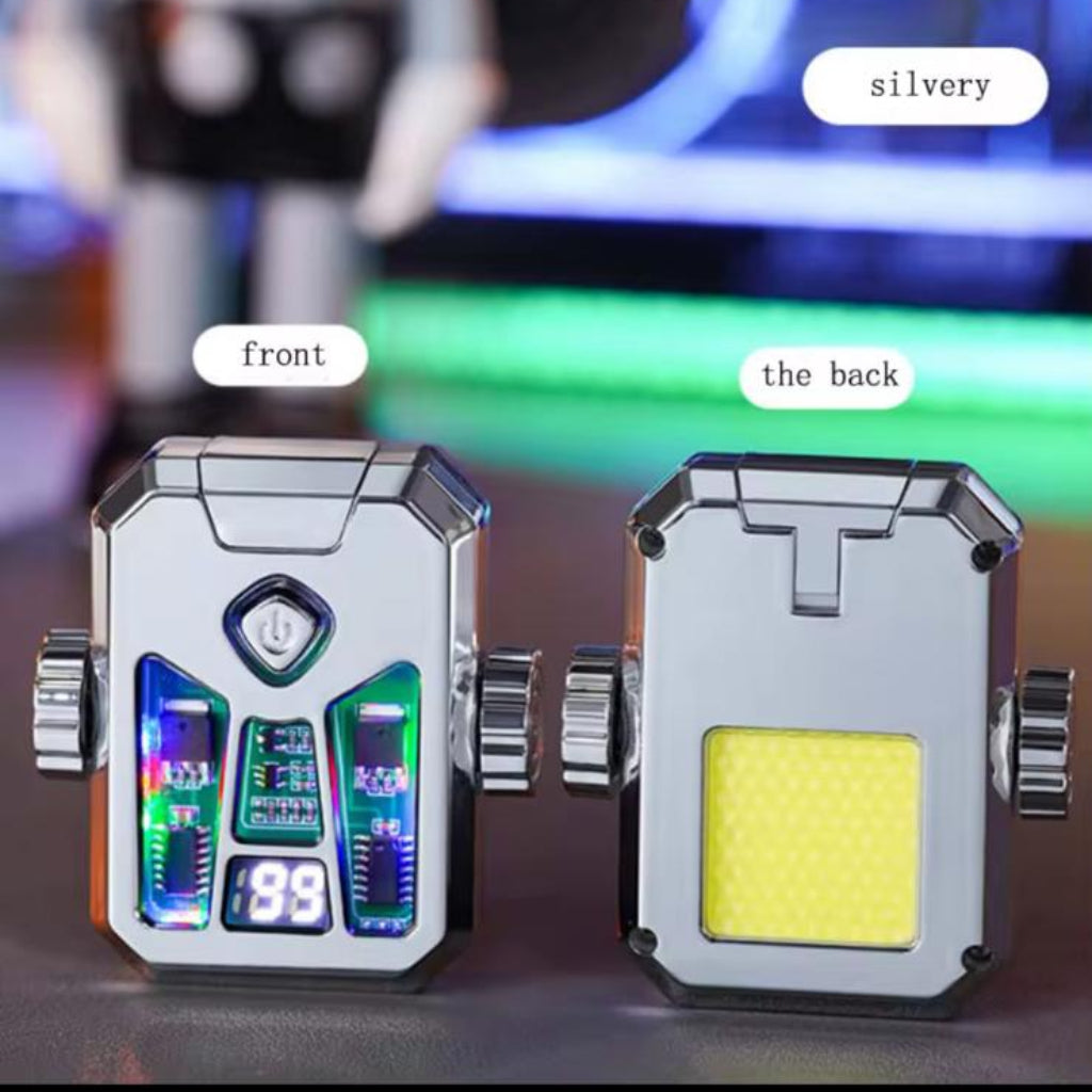 Rechargeable Double Arc Gyro Lighter with COB LED Light