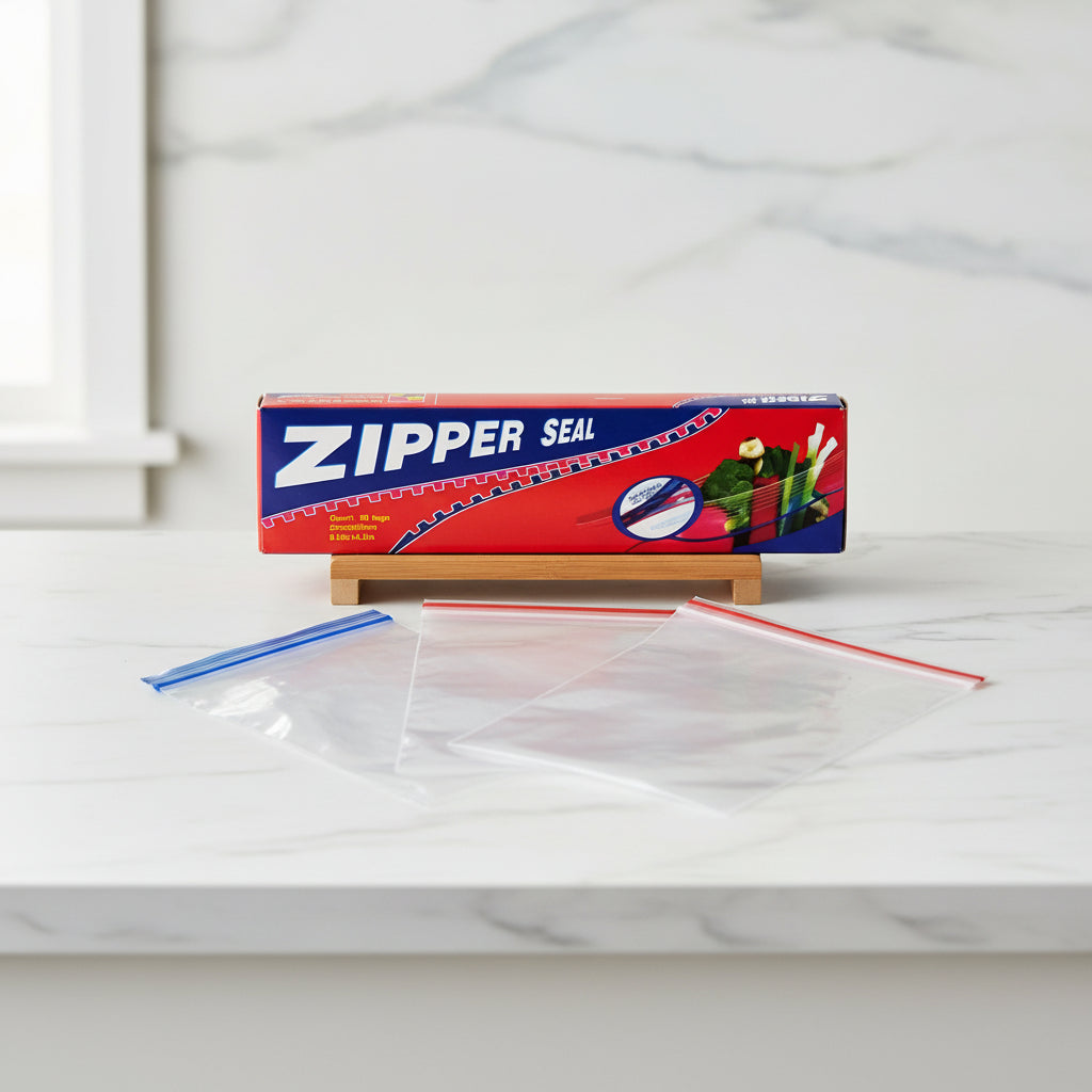 Clear Zipper Seal Storage Bags with Dispenser Box