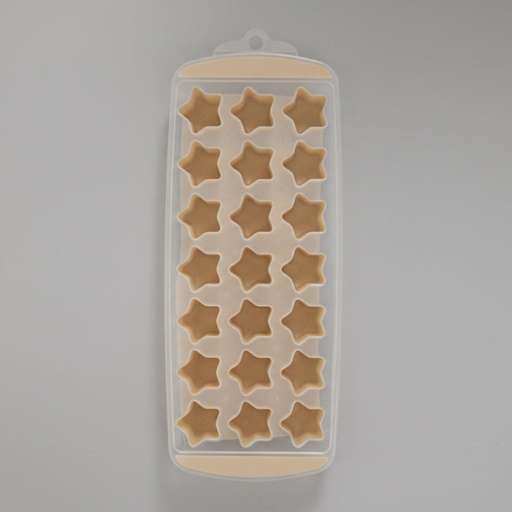 Star-Shaped Silicone Ice Cube Tray with Lid – Flexible Reusable Mold for Ice