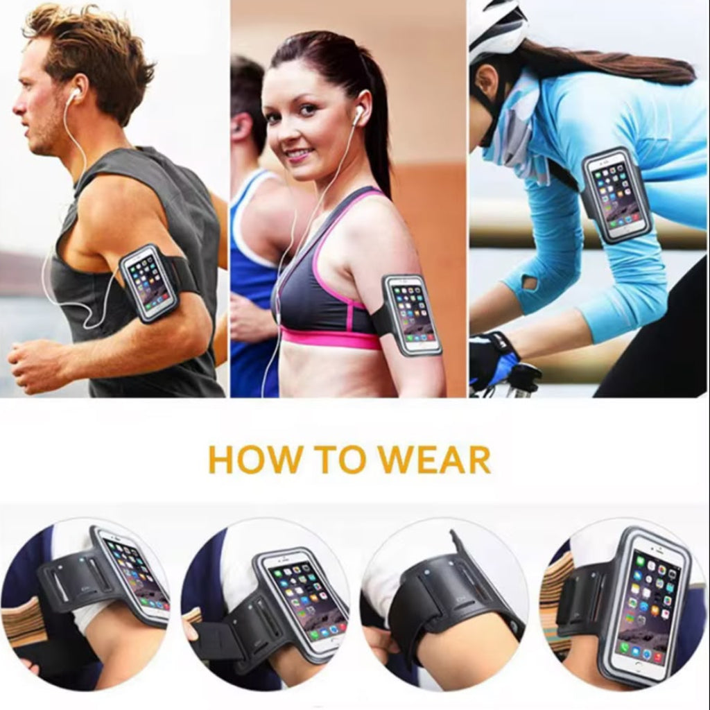 Sports Running Armband - Adjustable Phone Holder Pouch for Fitness, Running, and Cycling