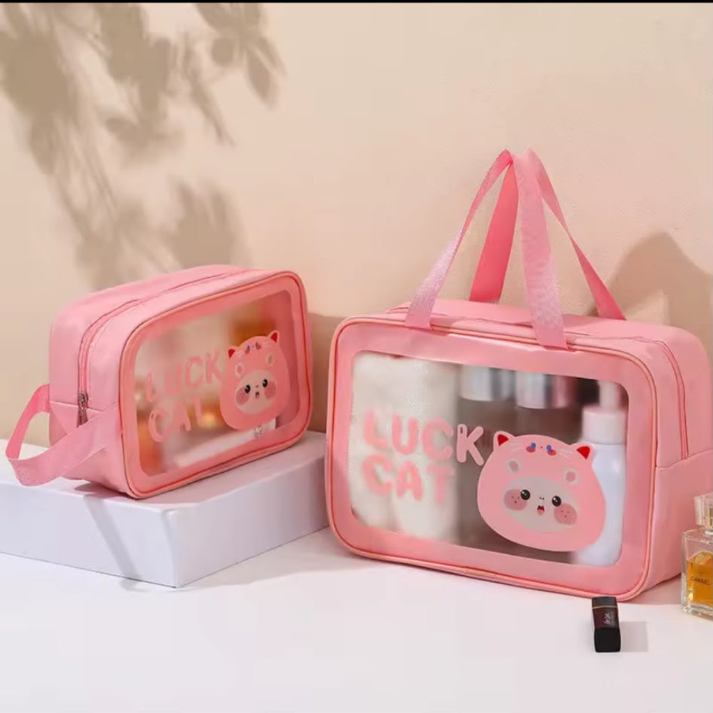 Transparent Waterproof Cosmetic & Toiletries Bag 3PCS Set – Multi-Size Travel Organizer
