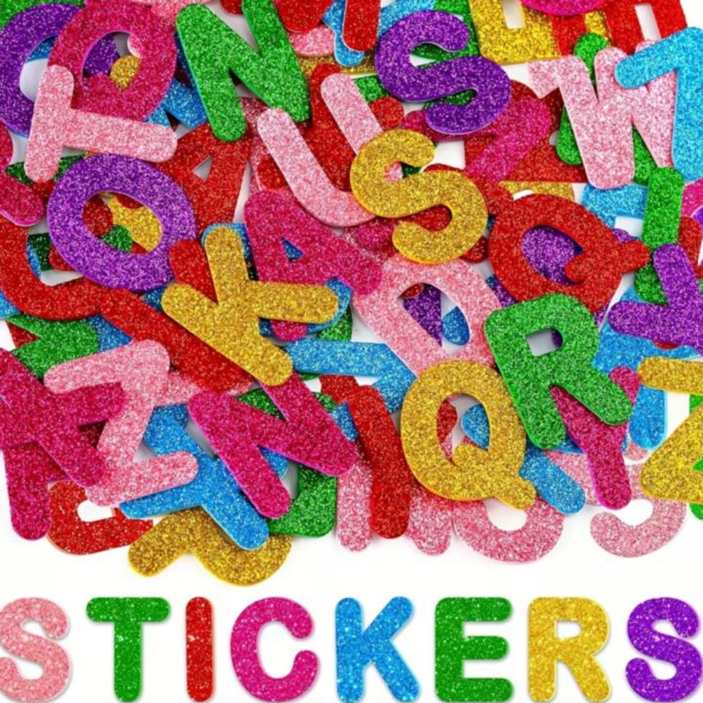 Glitter EVA Foam Paper Sheets for Crafts & DIY Projects – Alphabet & Numbers, 10-Sheet Pack (Random Colors)